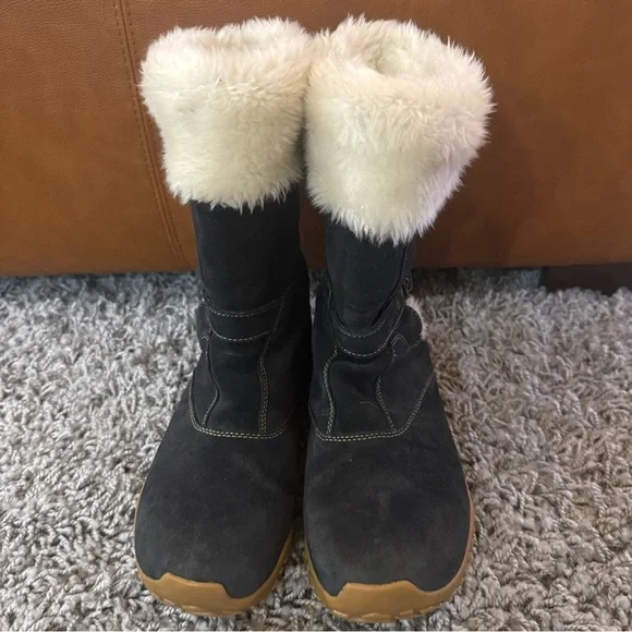 Salomon Women Lhasa Black Suede Fur Winter Snow Boots - Picture 7 of 16